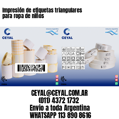 Impresión de etiquetas triangulares para ropa de niños