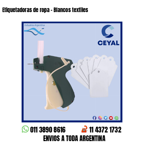 Etiquetadoras de ropa – Blancos textiles