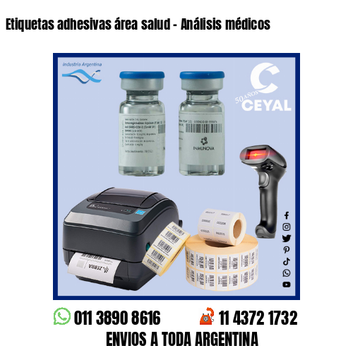 Etiquetas adhesivas área salud – Análisis médicos