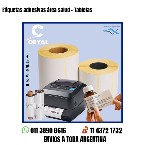 Etiquetas adhesivas área salud – Tabletas