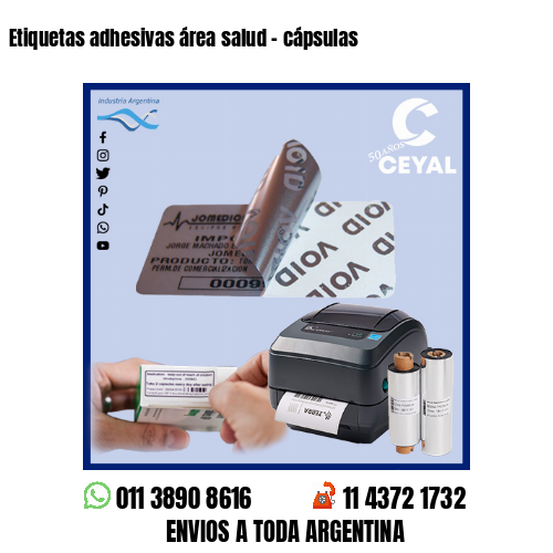 Etiquetas adhesivas área salud – cápsulas