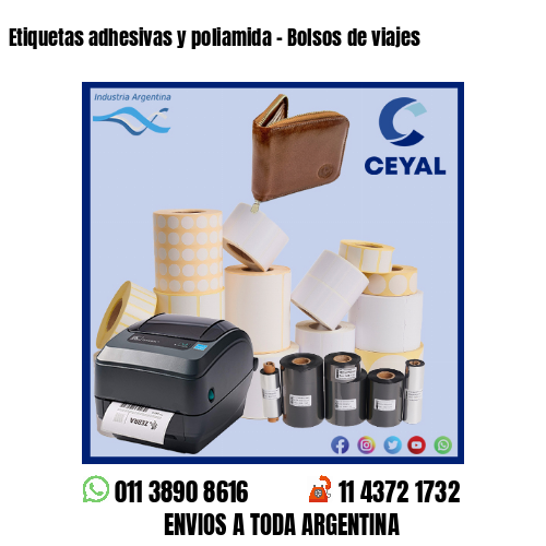 Etiquetas adhesivas y poliamida – Bolsos de viajes