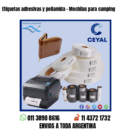 Etiquetas adhesivas y poliamida – Mochilas para camping