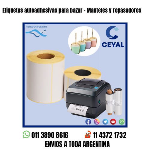 Etiquetas autoadhesivas para bazar – Manteles y repasadores