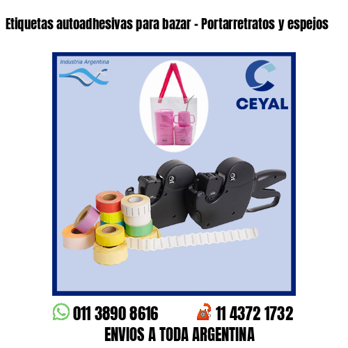 Etiquetas autoadhesivas para bazar – Portarretratos y espejos