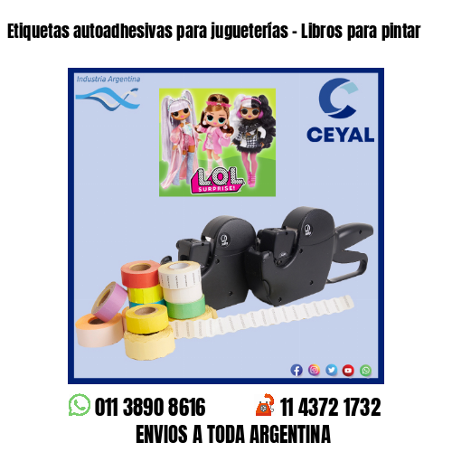 Etiquetas autoadhesivas para jugueterías – Libros para pintar