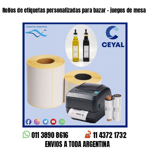Rollos de etiquetas personalizadas para bazar – juegos de mesa