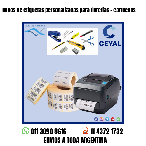 Rollos de etiquetas personalizadas para librerías – cartuchos