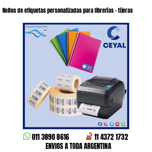 Rollos de etiquetas personalizadas para librerías – tijeras