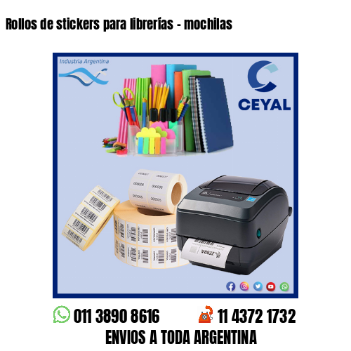 Rollos de stickers para librerías – mochilas