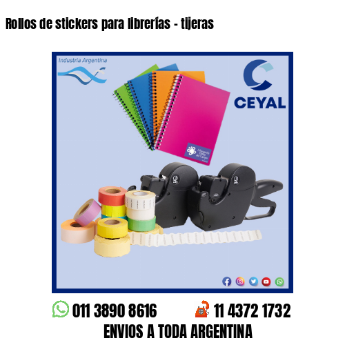 Rollos de stickers para librerías – tijeras