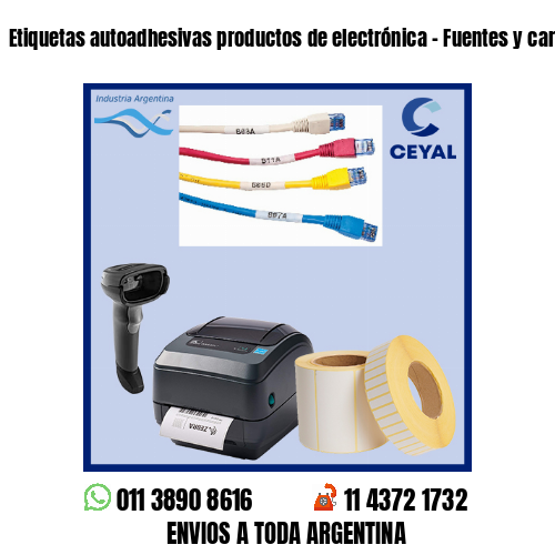 Etiquetas autoadhesivas productos de electrónica – Fuentes y cargadores
