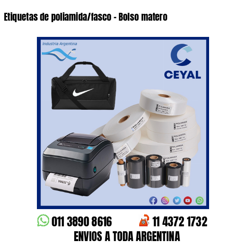 Etiquetas de poliamida/fasco – Bolso matero