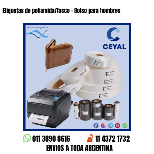 Etiquetas de poliamida/fasco – Bolso para hombres