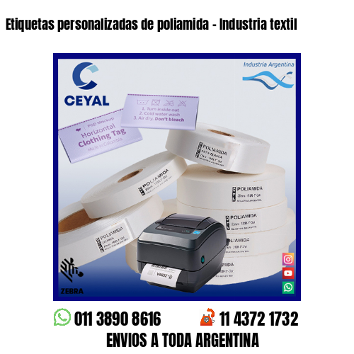 Etiquetas personalizadas de poliamida – Industria textil
