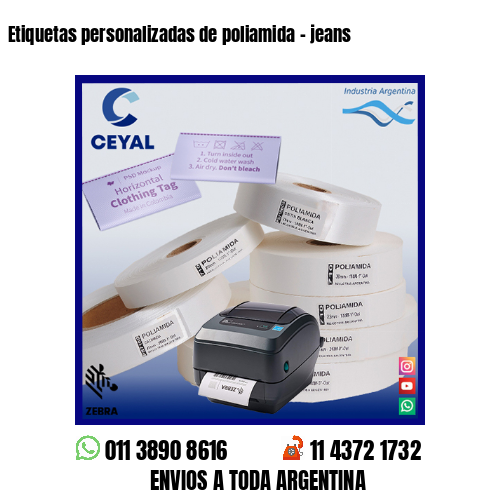 Etiquetas personalizadas de poliamida – jeans