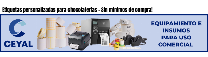 Etiquetas personalizadas para chocolaterías - Sin mínimos de compra!