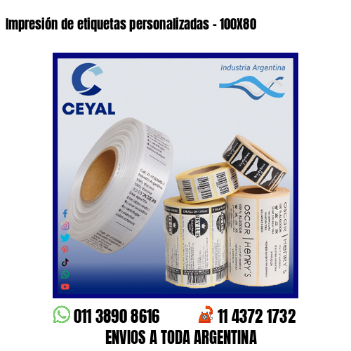 Impresión de etiquetas personalizadas – 100X80
