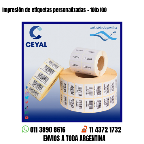 Impresión de etiquetas personalizadas – 100×100