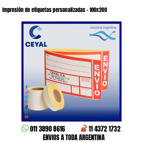 Impresión de etiquetas personalizadas – 100×200