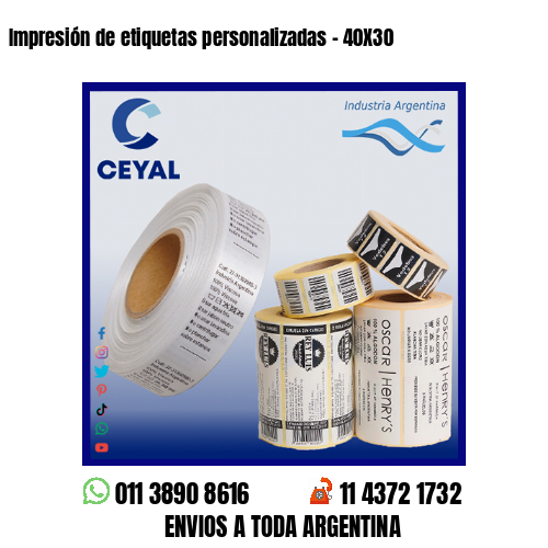 Impresión de etiquetas personalizadas – 40X30
