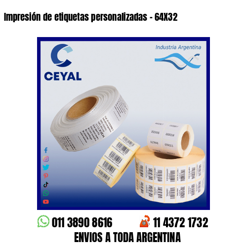 Impresión de etiquetas personalizadas – 64X32
