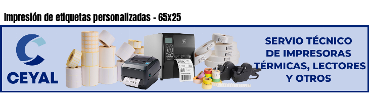 Impresión de etiquetas personalizadas - 65x25