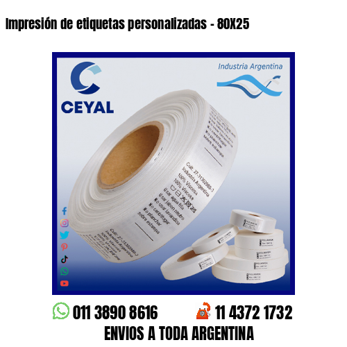 Impresión de etiquetas personalizadas – 80X25