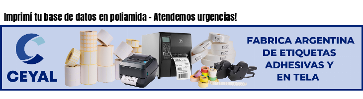 Imprimí tu base de datos en poliamida - Atendemos urgencias!