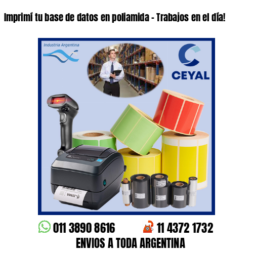 Imprimí tu base de datos en poliamida – Trabajos en el día!