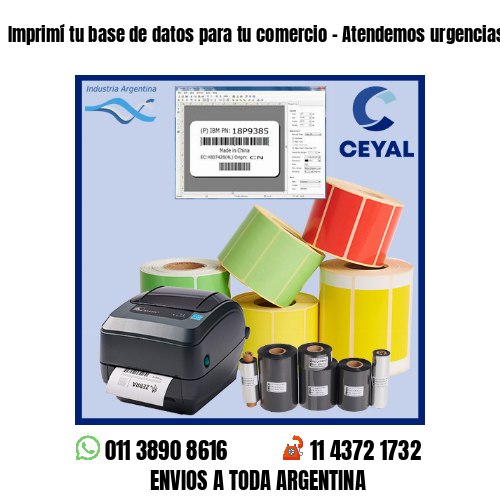 Imprimí tu base de datos para tu comercio – Atendemos urgencias!