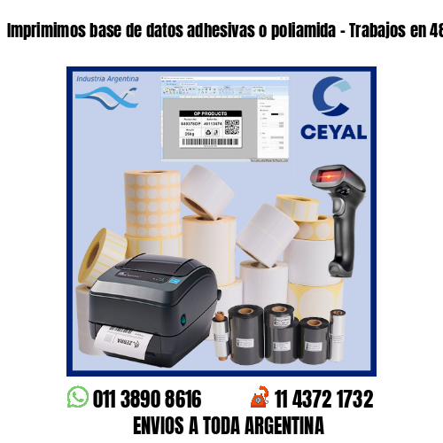 Imprimimos base de datos adhesivas o poliamida – Trabajos en 48 hs!
