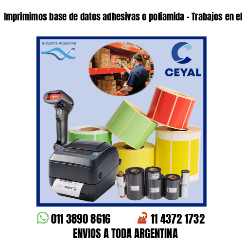 Imprimimos base de datos adhesivas o poliamida – Trabajos en el día!