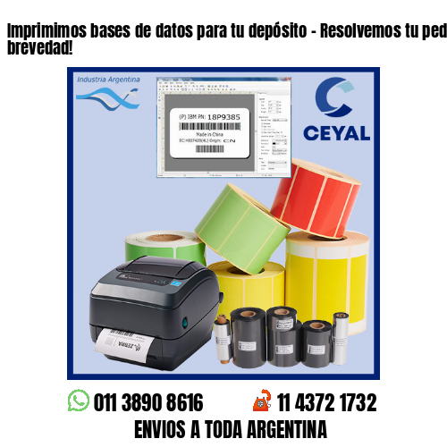 Imprimimos bases de datos para tu depósito – Resolvemos tu pedido a la brevedad!