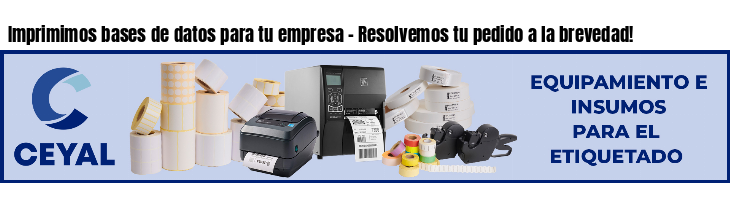 Imprimimos bases de datos para tu empresa - Resolvemos tu pedido a la brevedad!