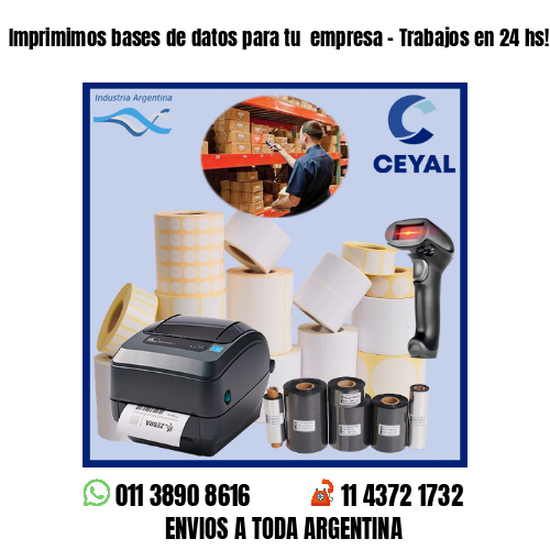 Imprimimos bases de datos para tu  empresa – Trabajos en 24 hs!