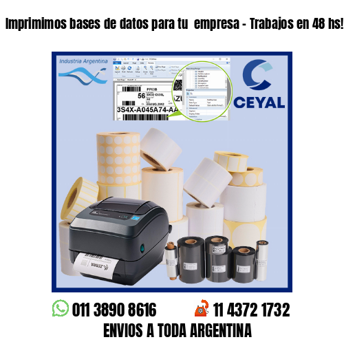 Imprimimos bases de datos para tu  empresa – Trabajos en 48 hs!