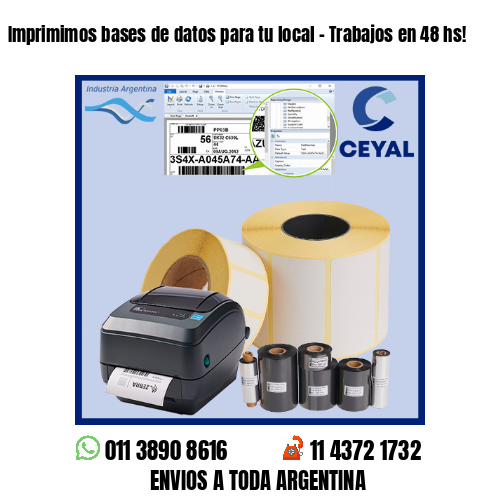 Imprimimos bases de datos para tu local – Trabajos en 48 hs!