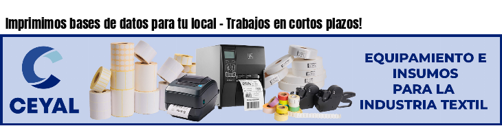 Imprimimos bases de datos para tu local - Trabajos en cortos plazos!
