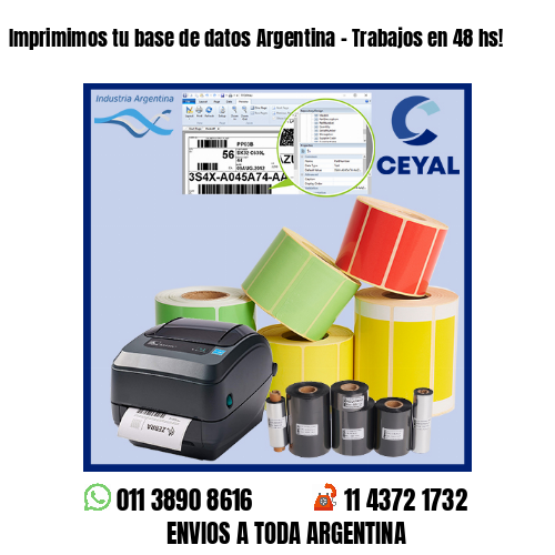 Imprimimos tu base de datos Argentina – Trabajos en 48 hs!