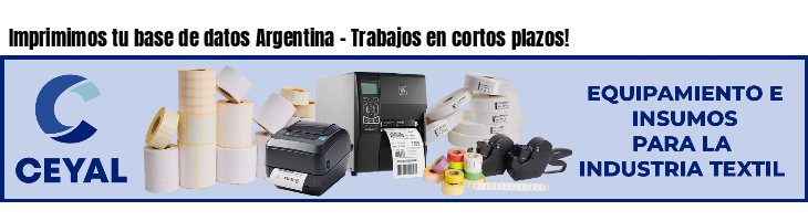 Imprimimos tu base de datos Argentina - Trabajos en cortos plazos!