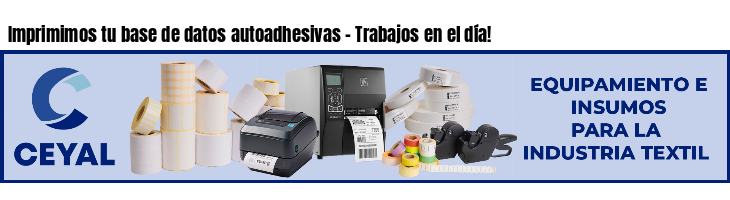 Imprimimos tu base de datos autoadhesivas - Trabajos en el día!