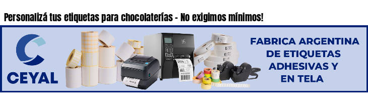 Personalizá tus etiquetas para chocolaterías - No exigimos mínimos!
