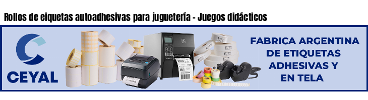 Rollos de eiquetas autoadhesivas para juguetería - Juegos didácticos