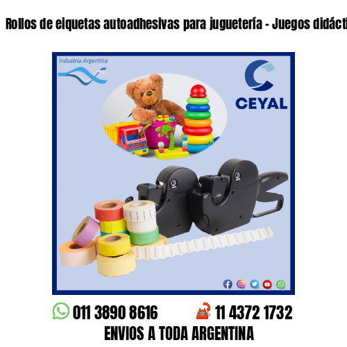 Rollos de eiquetas autoadhesivas para juguetería – Juegos didácticos