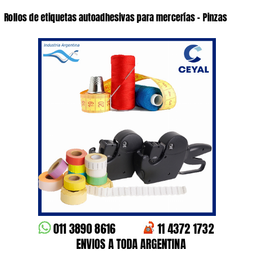 Rollos de etiquetas autoadhesivas para mercerías – Pinzas