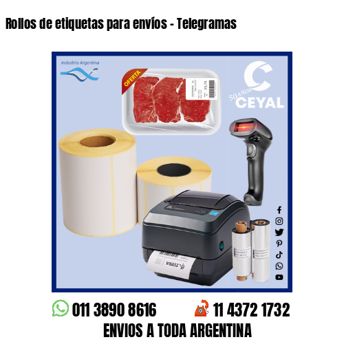 Rollos de etiquetas para envíos – Telegramas