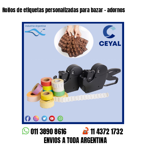 Rollos de etiquetas personalizadas para bazar – adornos
