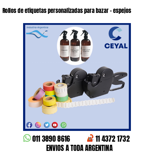 Rollos de etiquetas personalizadas para bazar – espejos
