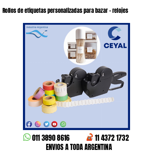 Rollos de etiquetas personalizadas para bazar – relojes